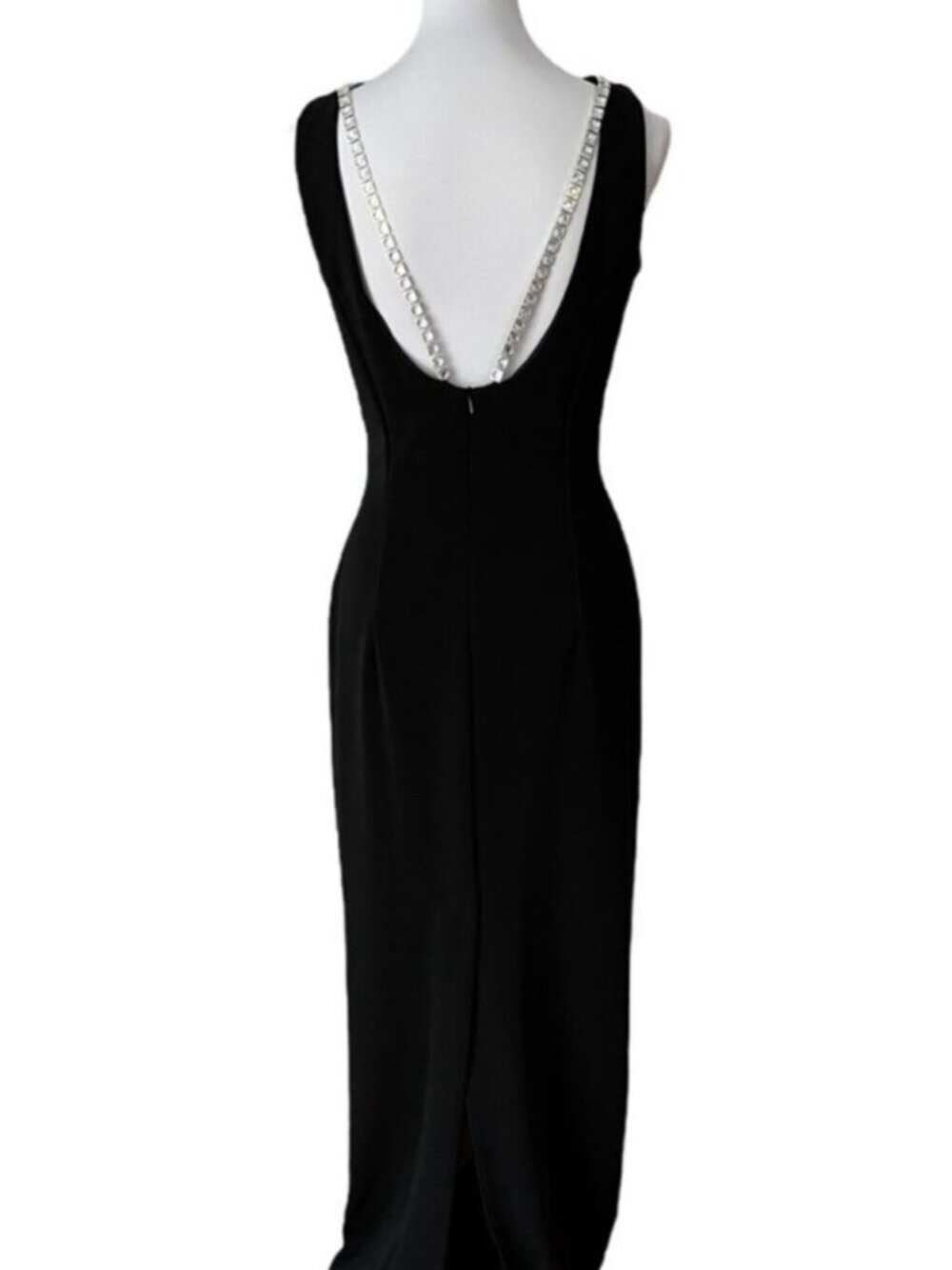 Vintage 8 Gown McClintock Medium Black Minimalist Y2K Formal Dress Hoco Long 60s